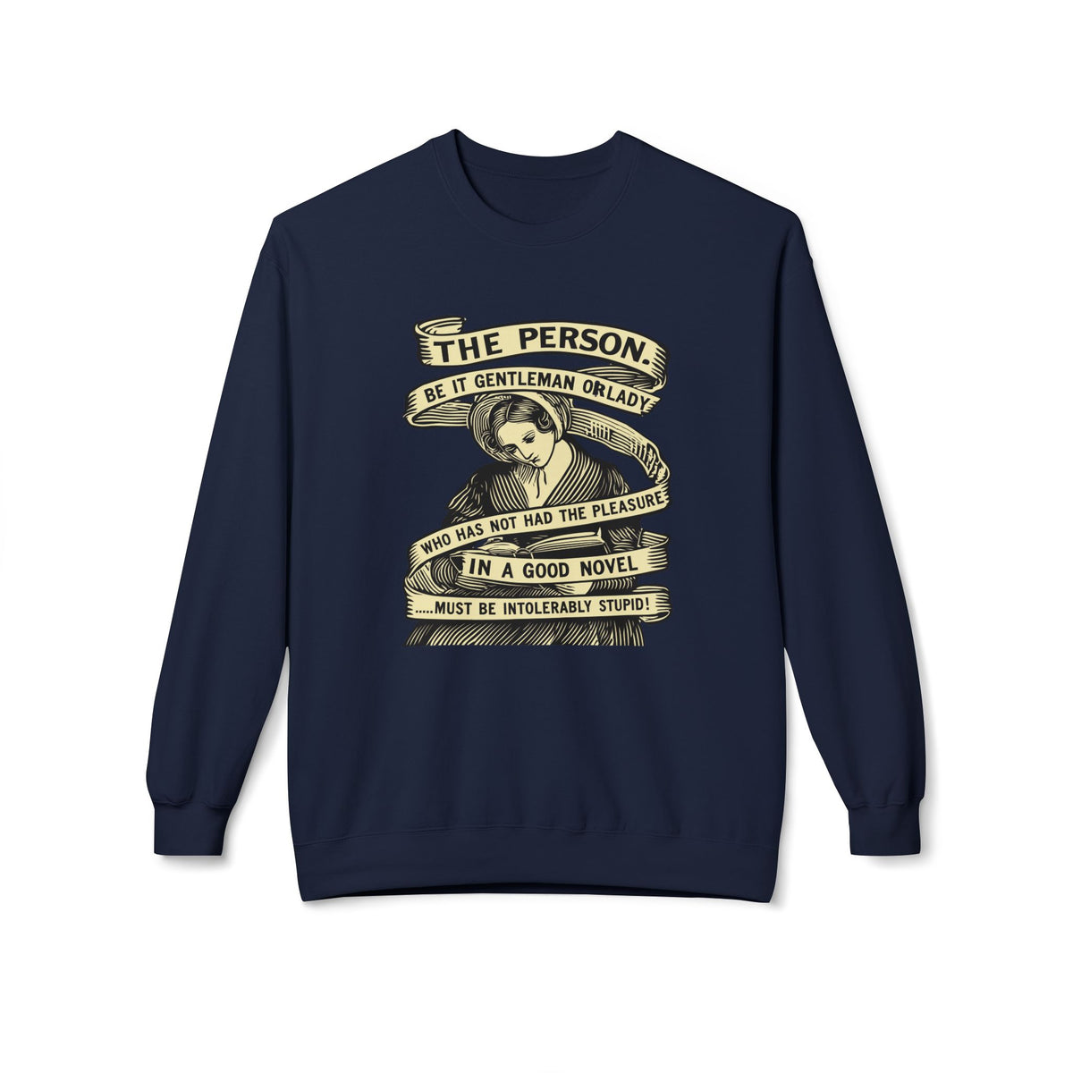 Novel Lover Crewneck Sweatshirt — "Reading Good Books" Vintage Book Quote