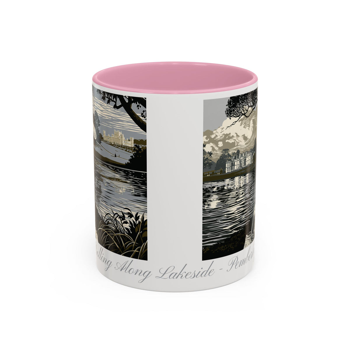 'Strolling Pemberley' Ceramic Coffee Cup — Vintage Regency Silhouette Mug