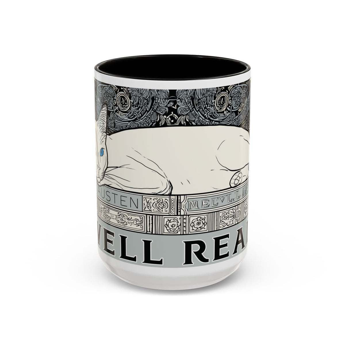 Well Read Siamese Cat Mug | Color Accent Ceramic Mug