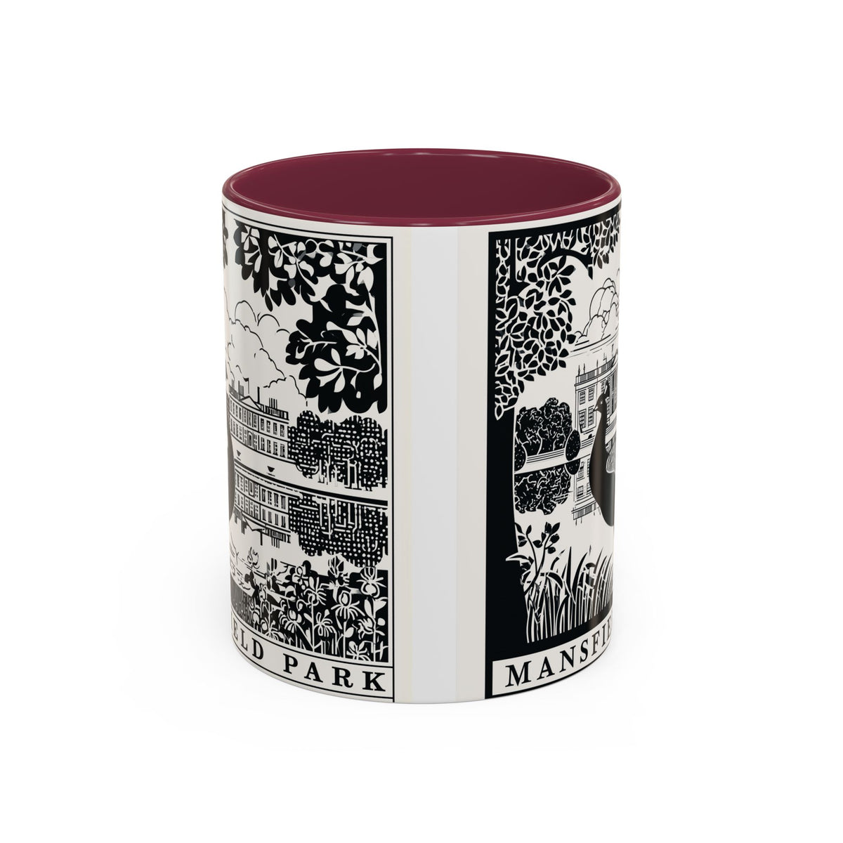 Mansfield Park Peacock Illustration Mug | Vintage Etching Wraparound