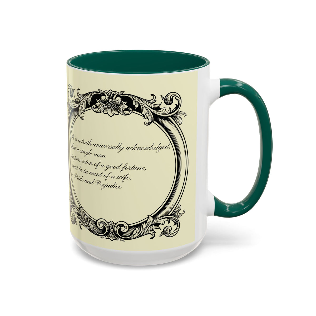Pride and Prejudice Quote Mug — “Mr. Darcy at Pemberley” Vintage Jane Austen Coffee Cup (11oz/15oz)