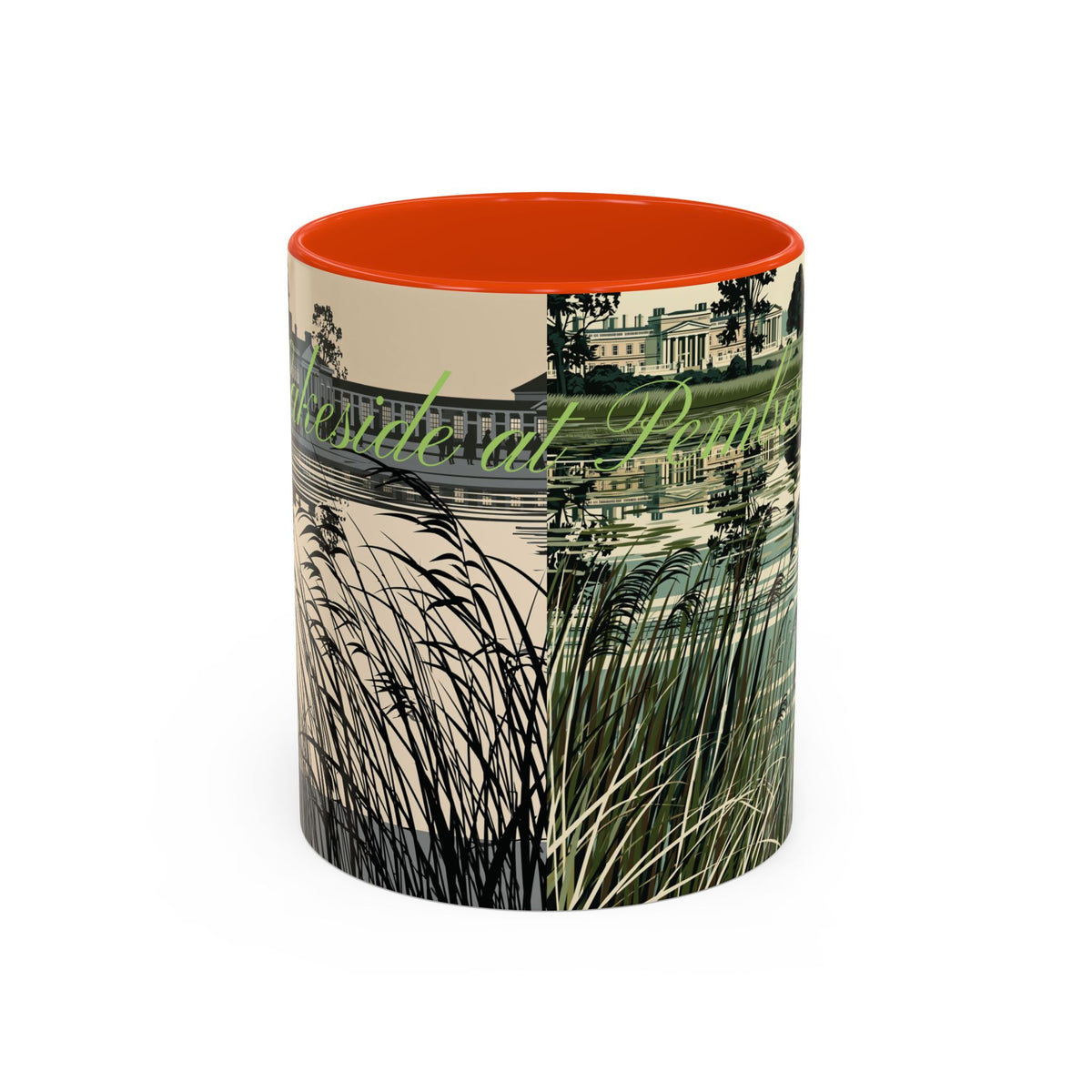 Strolling Lakeside with Mr. Darcy  —  Scenic Lakeside Vintage Gentleman Mug (11oz & 15oz)