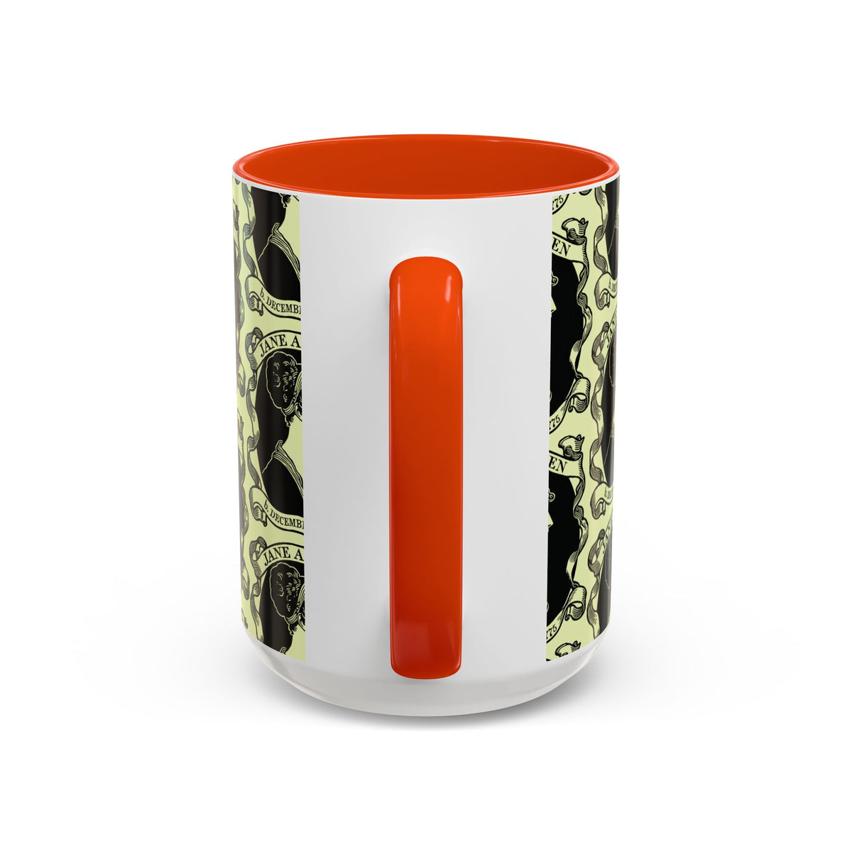 Jane Austen Cameo Pattern Coffee Mug — Literary Tea & Coffee Cup (11oz/15oz)