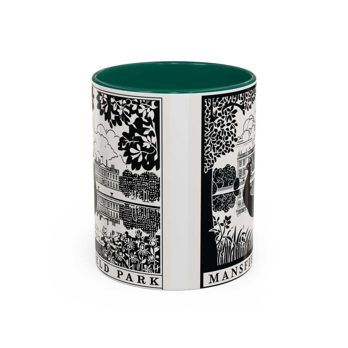 Mansfield Park Peacock Illustration Mug | Vintage Etching Wraparound