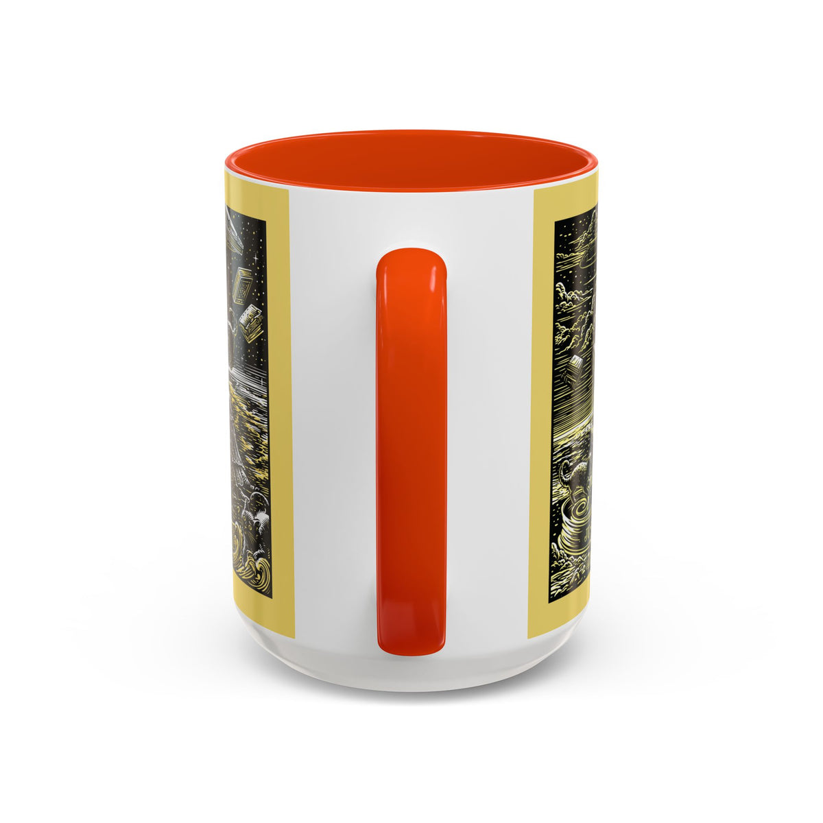 "Just One More Chapter" Under UFO Illustration Mug | Color Accent Coffee Cup