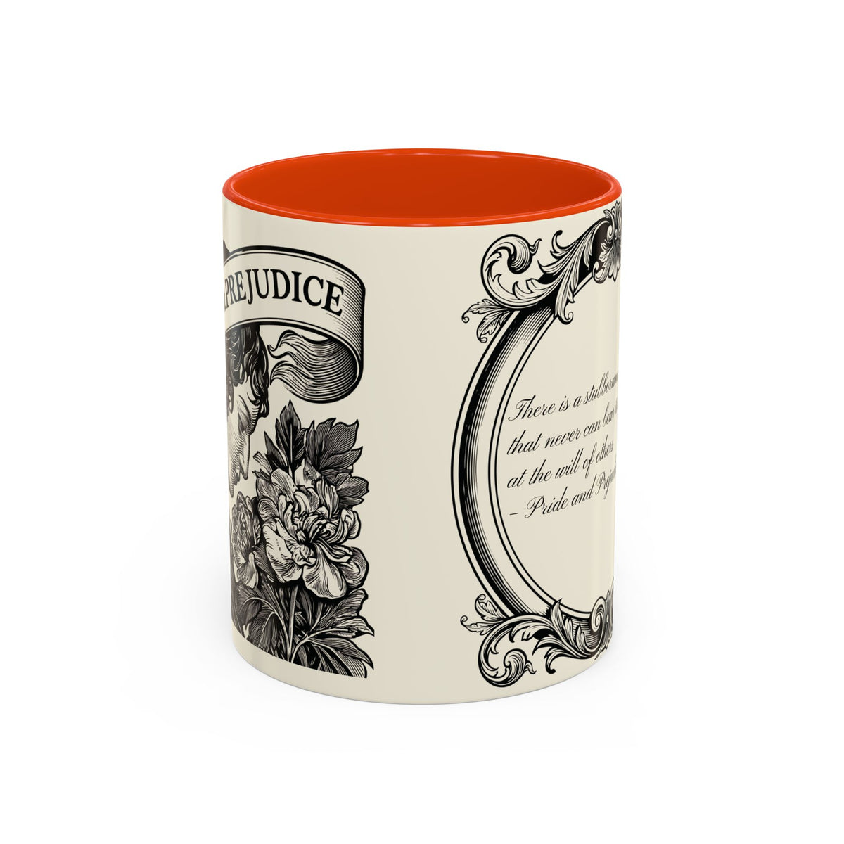 Quote from Pride & Prejudice Vintage Floral Mug — “Pride & Prejudice” Ceramic Book Lover Mug (11oz/15oz)