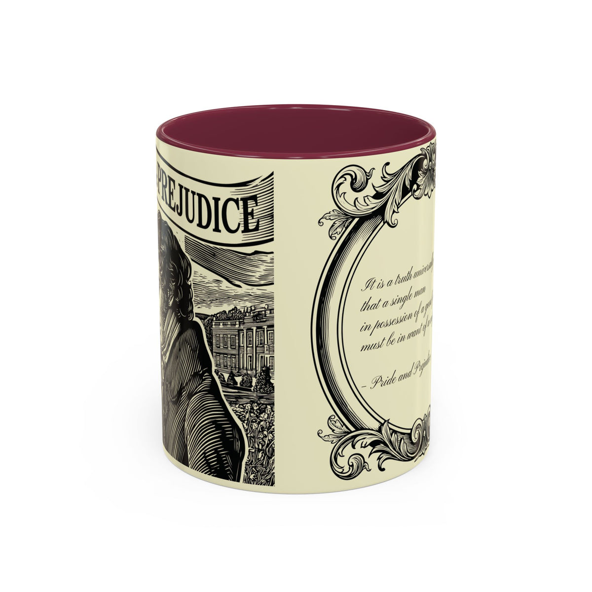Pride and Prejudice Quote Mug — “Mr. Darcy at Pemberley” Vintage Jane Austen Coffee Cup (11oz/15oz)