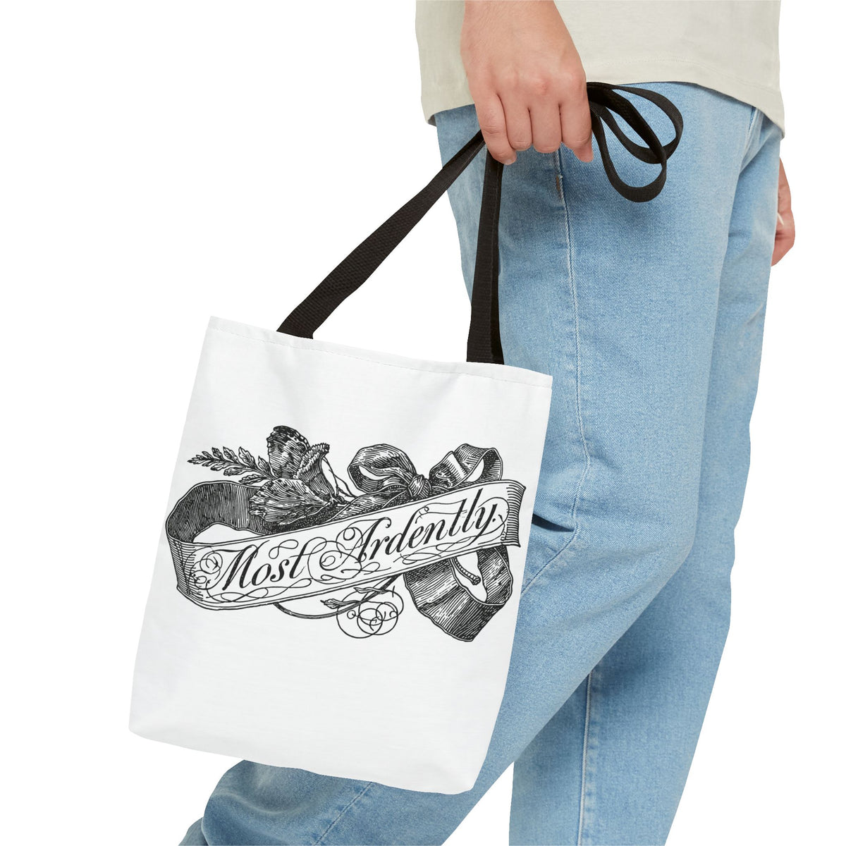 Regency Ribbon Banner Tote — Most Ardently