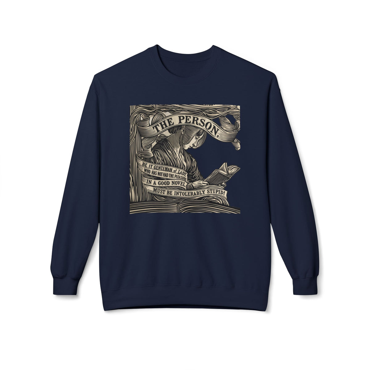 Mary Bennet quip - "The Person ...." Book Illustration Crewneck Sweatshirt