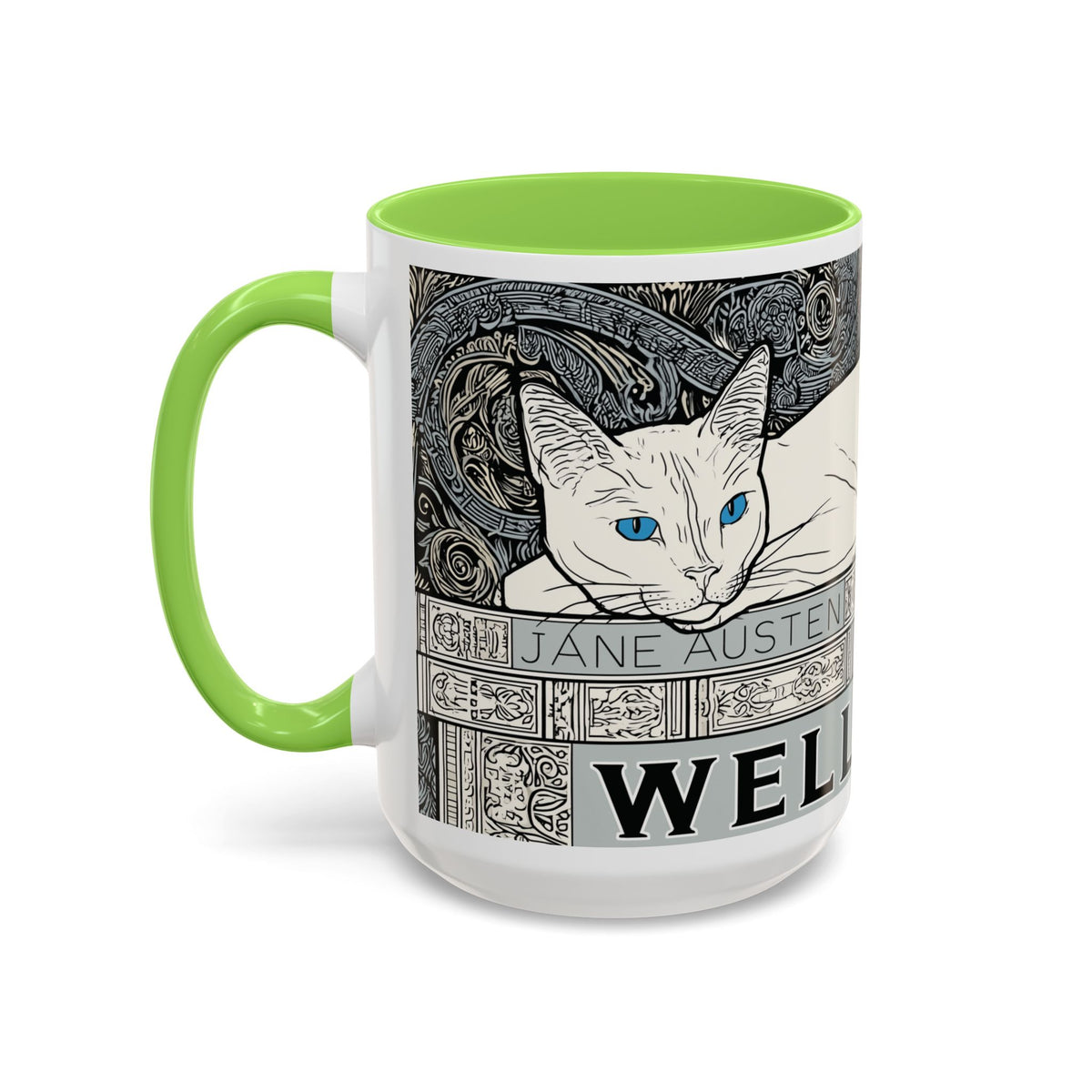Well Read Siamese Cat Mug | Color Accent Ceramic Mug