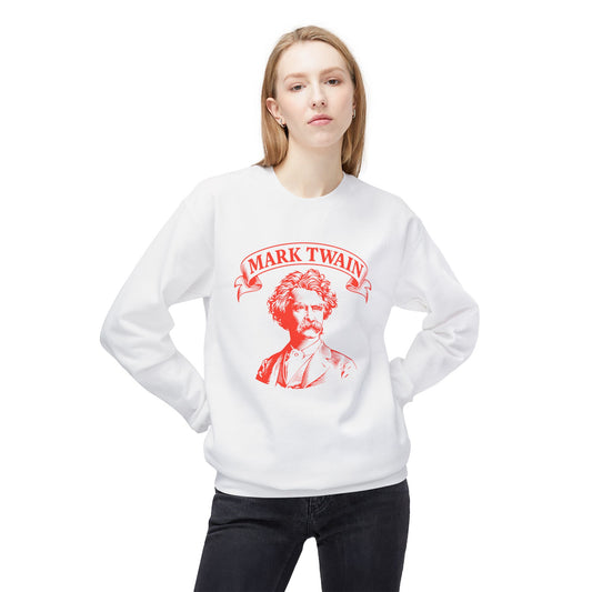 Mark Twain Crewneck Sweatshirt — "Good Friends, Good Books..." Literary Quote Pullover
