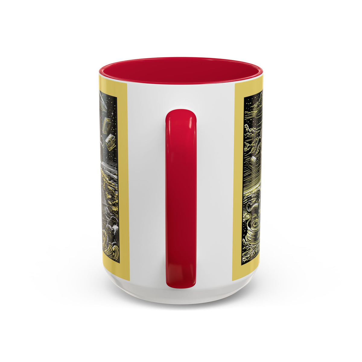 "Just One More Chapter" Under UFO Illustration Mug | Color Accent Coffee Cup
