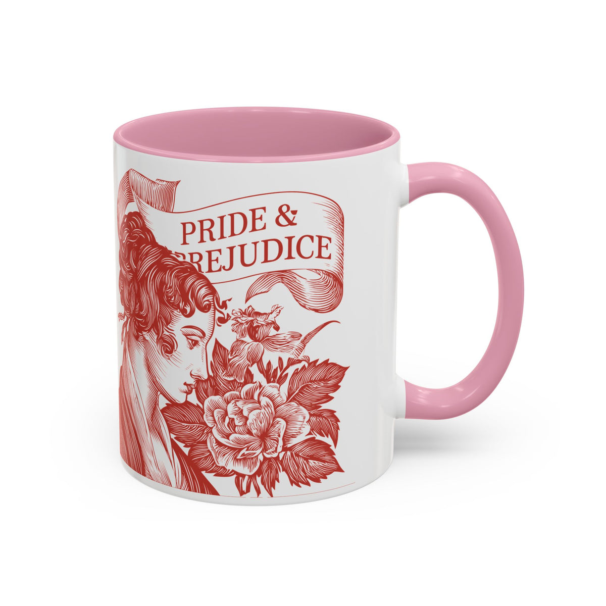 "...follies and nonsense" Elizabeth Bennet Quote  —  Pride & Prejudice Floral Mug (11oz/15oz)