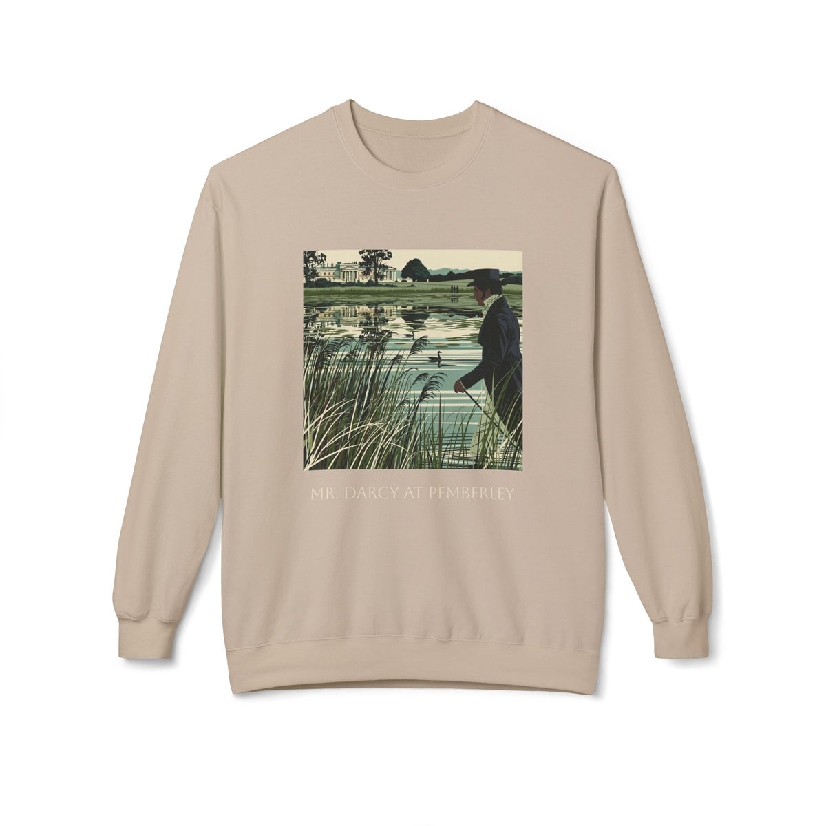Mr. Darcy Crewneck Sweatshirt — "Mr. Darcy at Pemberley" Classic Jane Austen Sweatshirt