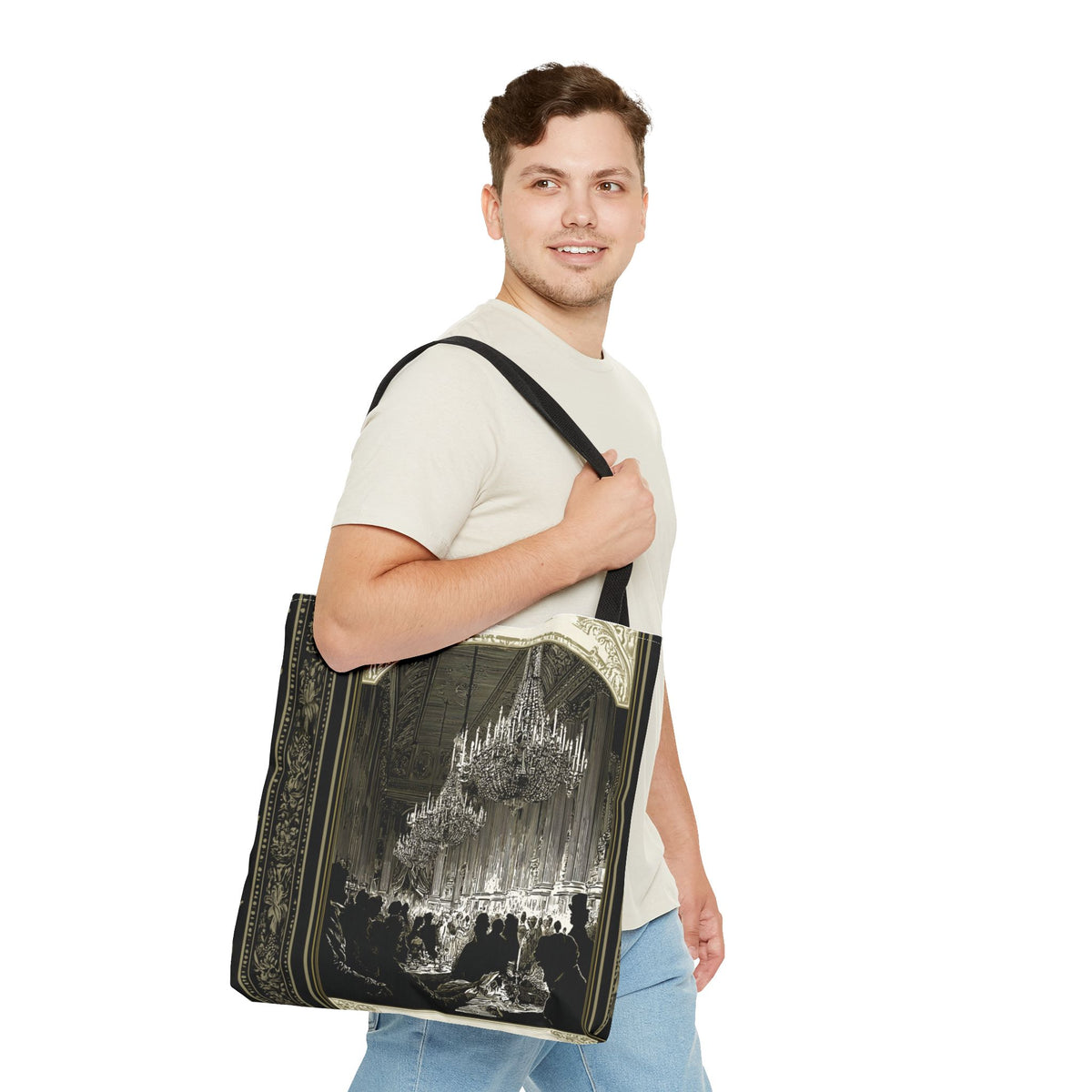 Regency Ballroom Chandelier Tote Bag | Vintage Ballroom Scene
