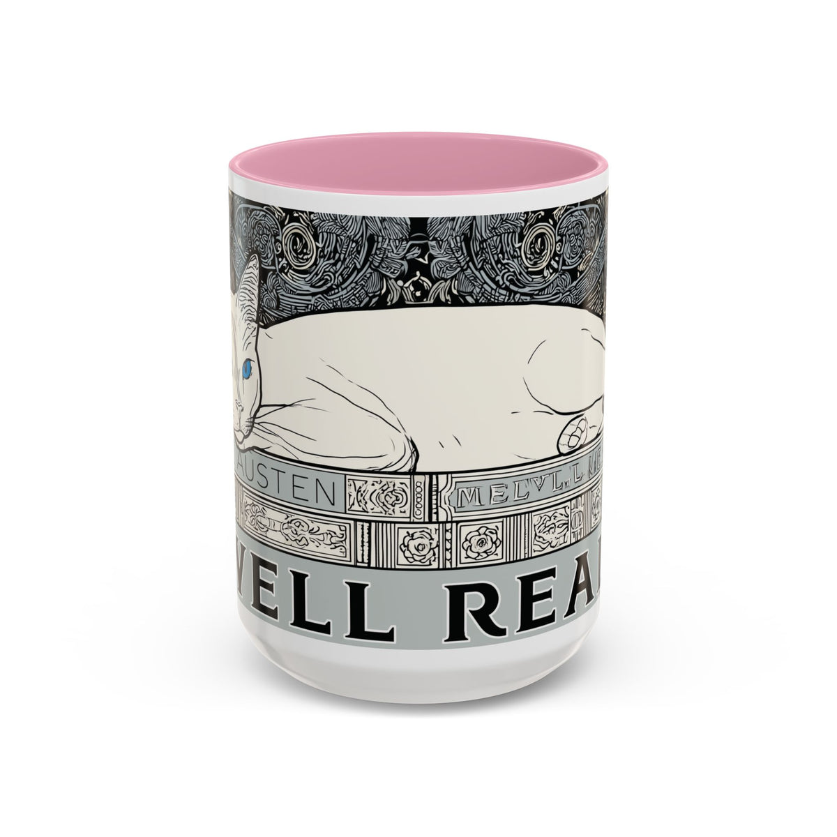 Well Read Siamese Cat Mug | Color Accent Ceramic Mug