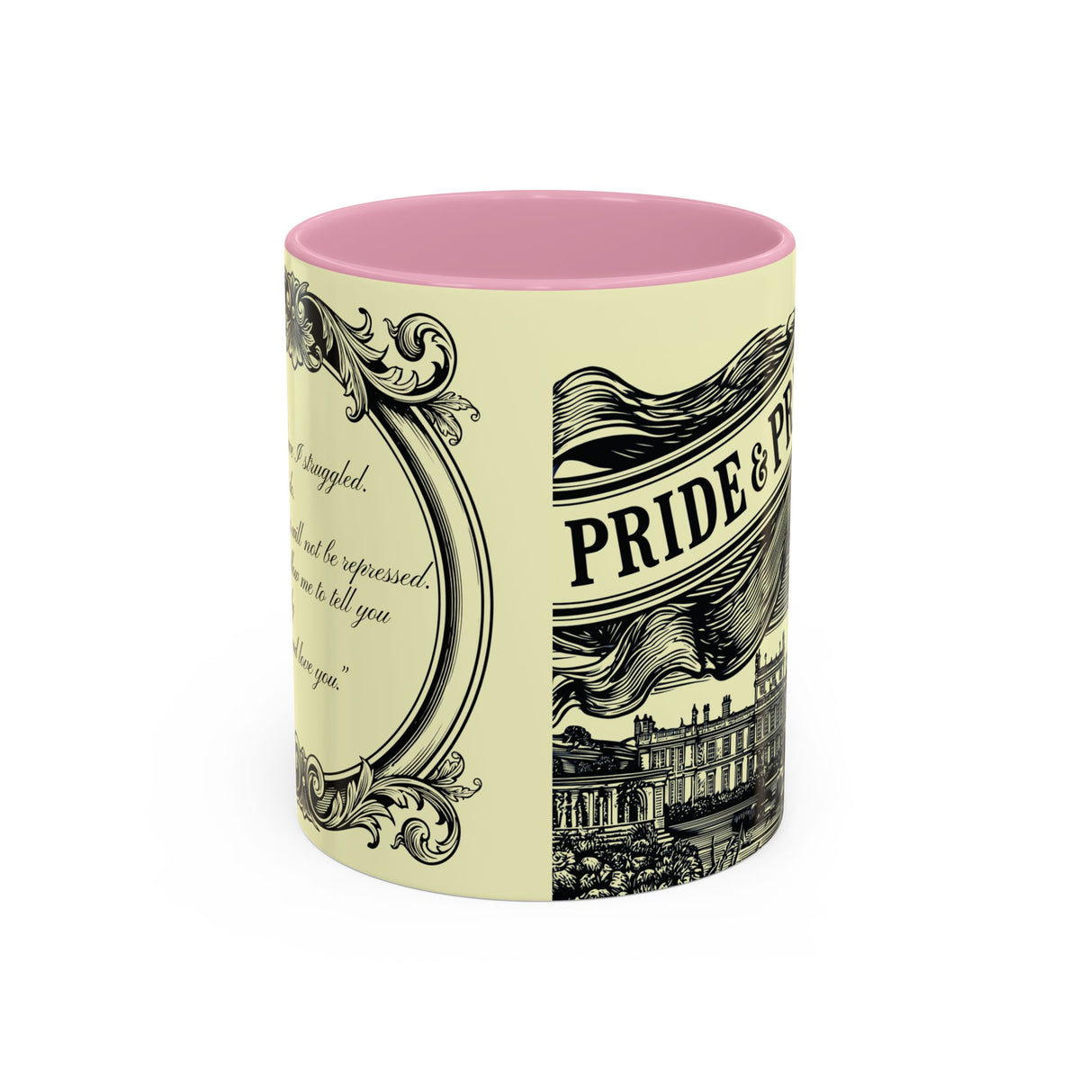 Pride & Prejudice Vintage Illustration Ceramic Mug — Mr. Darcy at Pemberley with Quote (11oz/15oz)