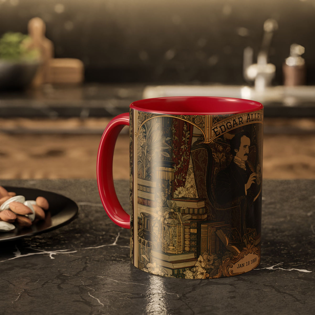 Edgar Allan Poe portrait Mug | Literary Gothic coffee mug