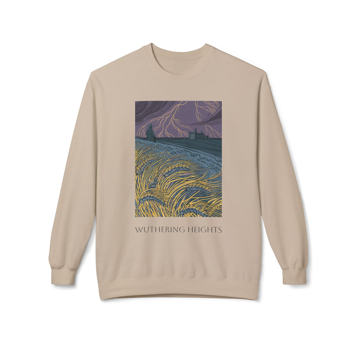 Wurthering Heights Crewneck Sweatshirt — Moorscape "I'd Marry the Storm Again"