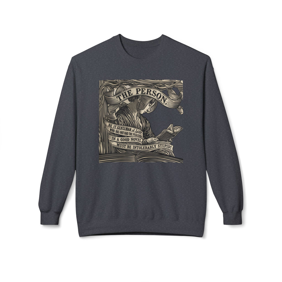 Mary Bennet quip - "The Person ...." Book Illustration Crewneck Sweatshirt