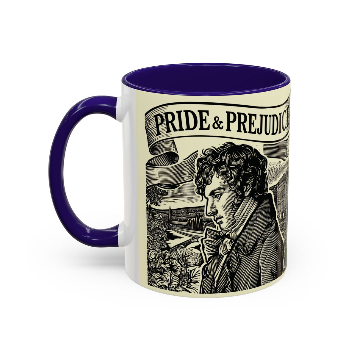 Pride and Prejudice Quote Mug — “Mr. Darcy at Pemberley” Vintage Jane Austen Coffee Cup (11oz/15oz)