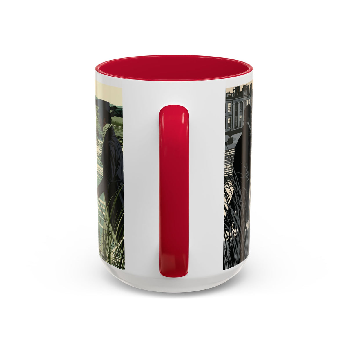 Strolling Lakeside with Mr. Darcy  —  Scenic Lakeside Vintage Gentleman Mug (11oz & 15oz)