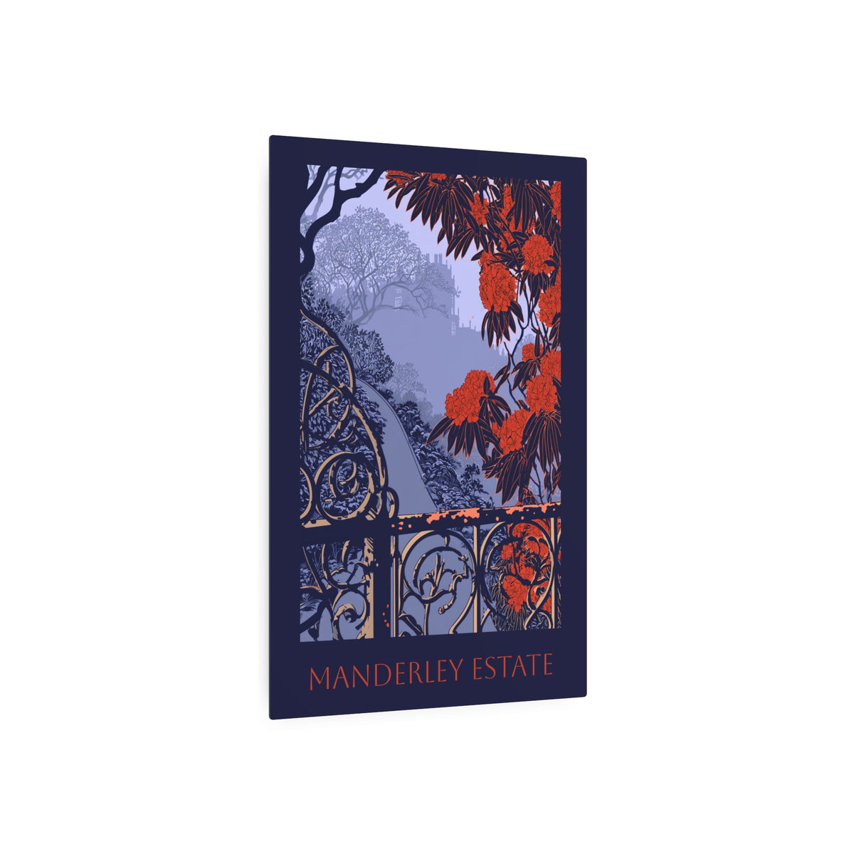 Daphne du Maurier - Metal Art Print — "Road to Manderley" Illustrated Garden Pathway Wall Plaque