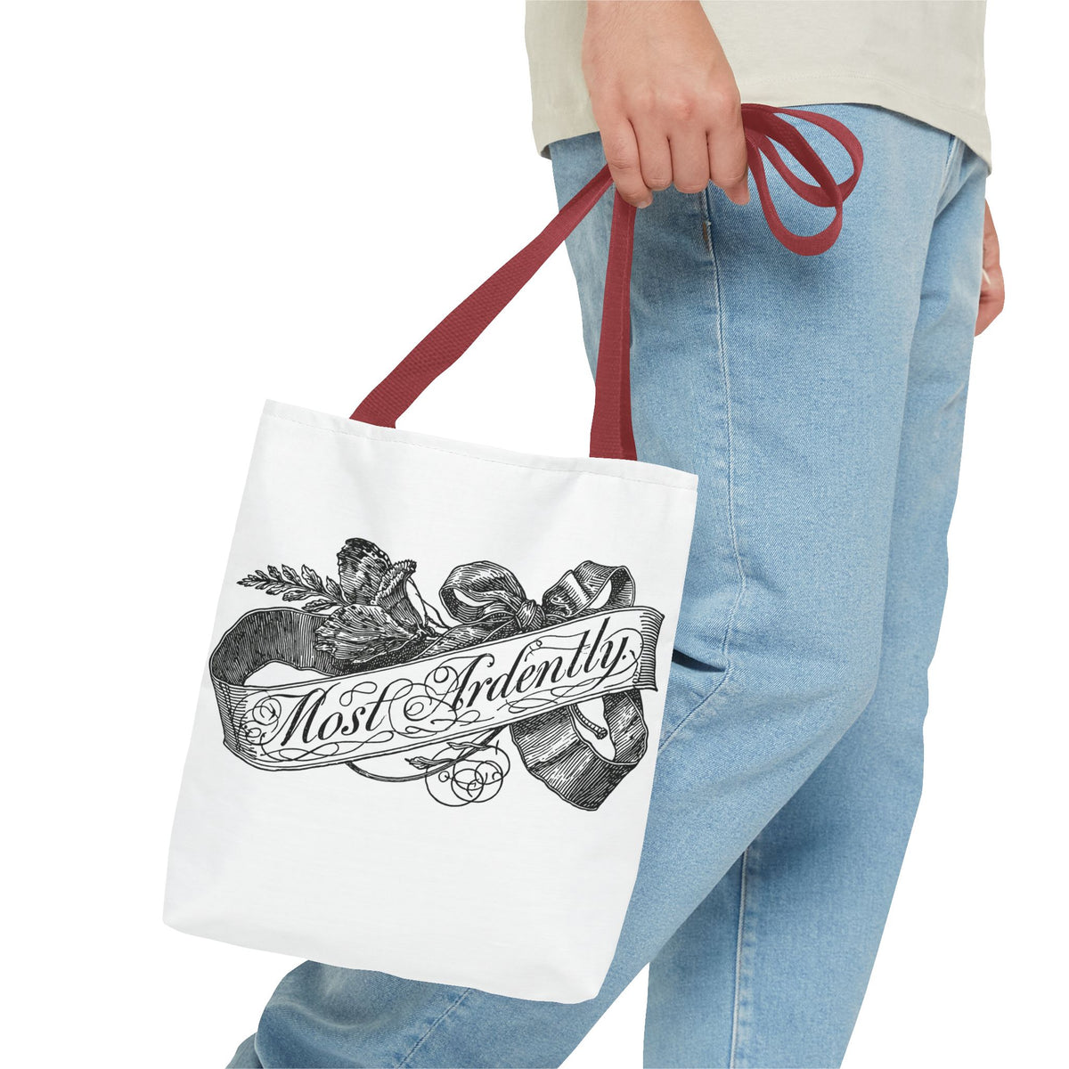 Regency Ribbon Banner Tote — Most Ardently