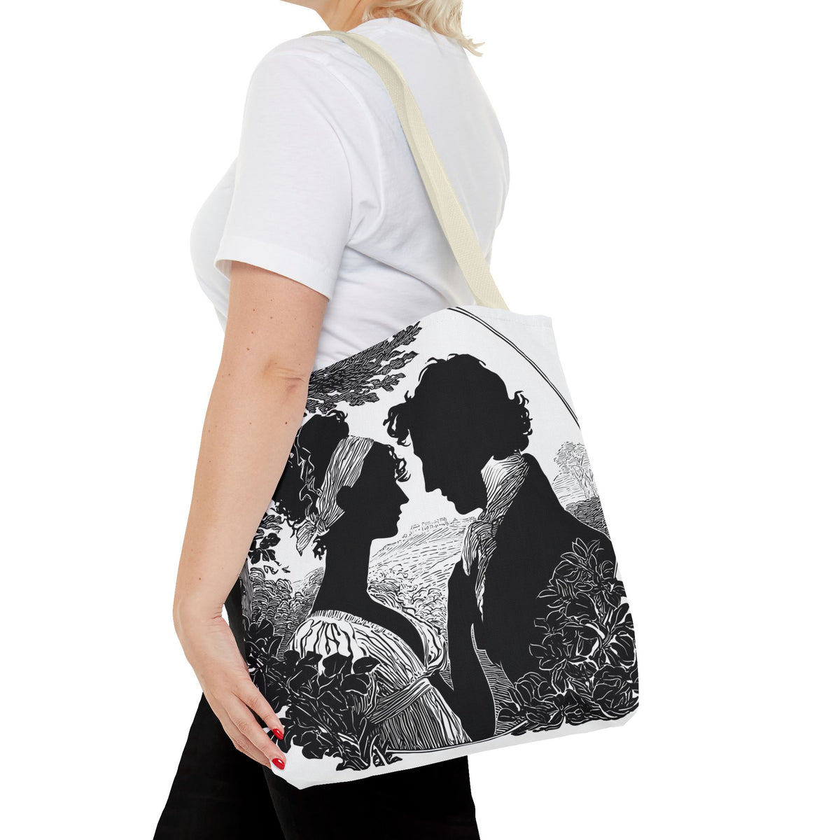 Silhouette Romance Tote Bag — Vintage Regency Couple