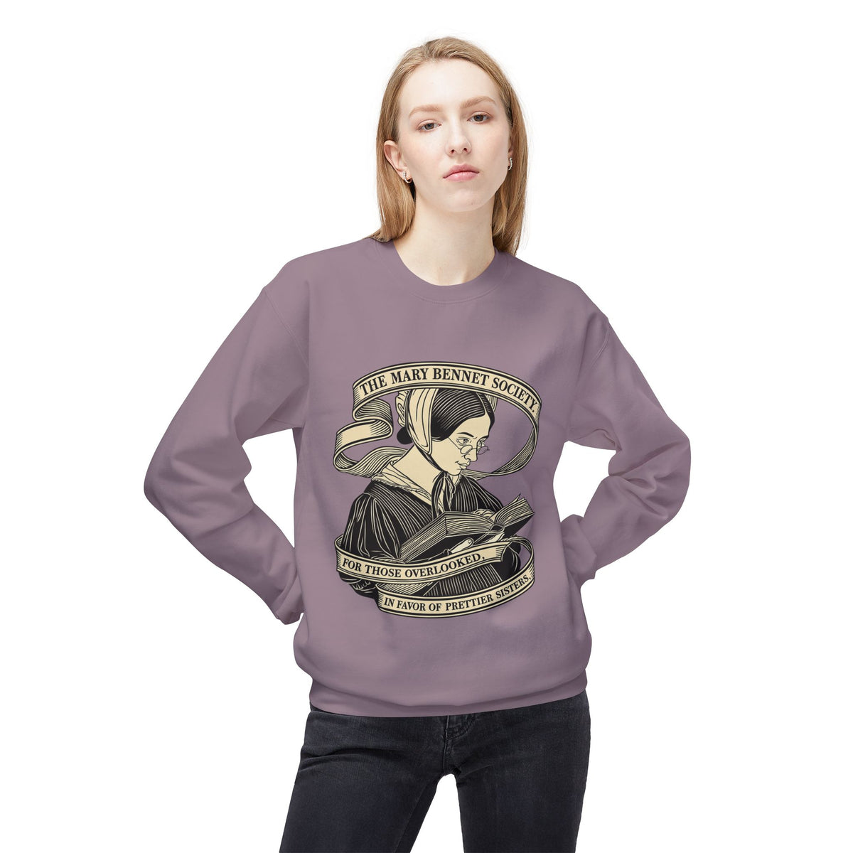 The Mary Bennet Society Literary Crewneck Sweatshirt — Vintage Booklover Reading Crew