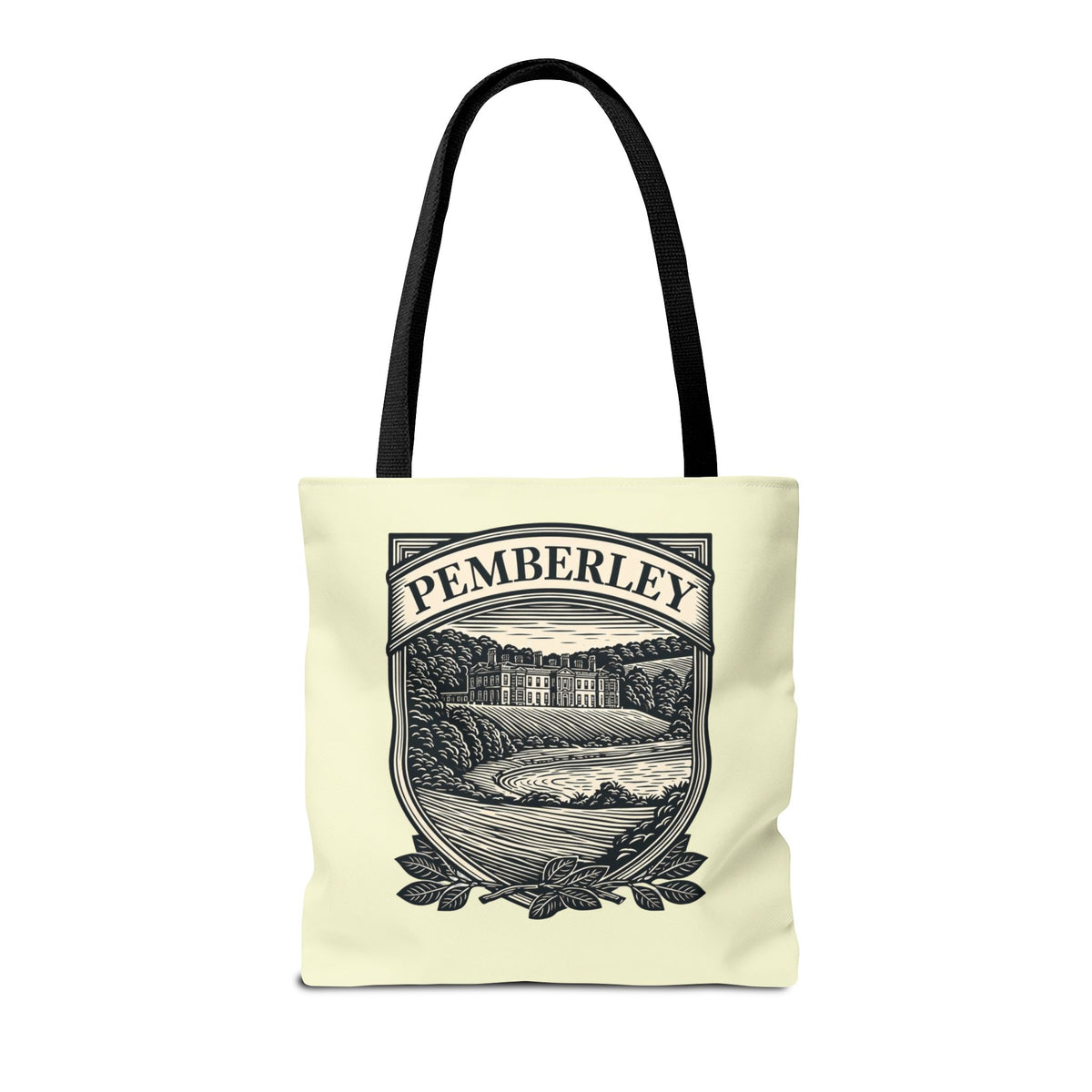Pemberley Crest Tote Bag — Regency Manor Vintage Shield Canvas Tote