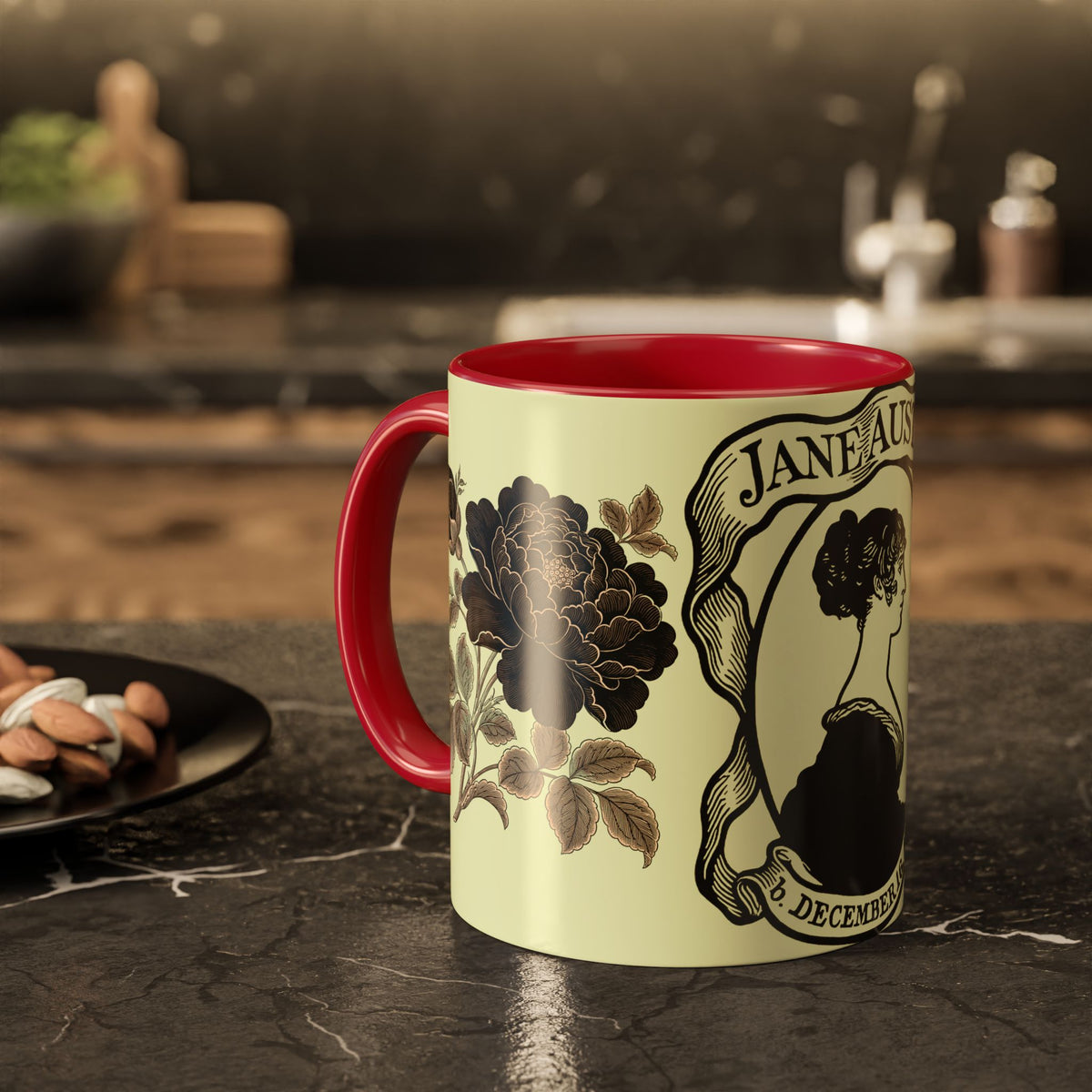 Jane Austen Portrait Ceramic Mug — Literary Tea & Coffee Cup (11oz/15oz)