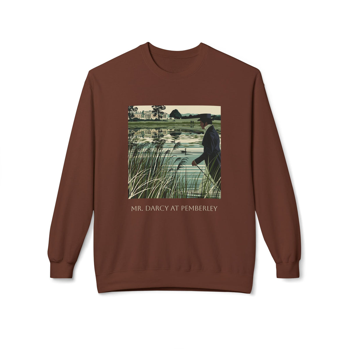 Mr. Darcy Crewneck Sweatshirt — "Mr. Darcy at Pemberley" Classic Jane Austen Sweatshirt