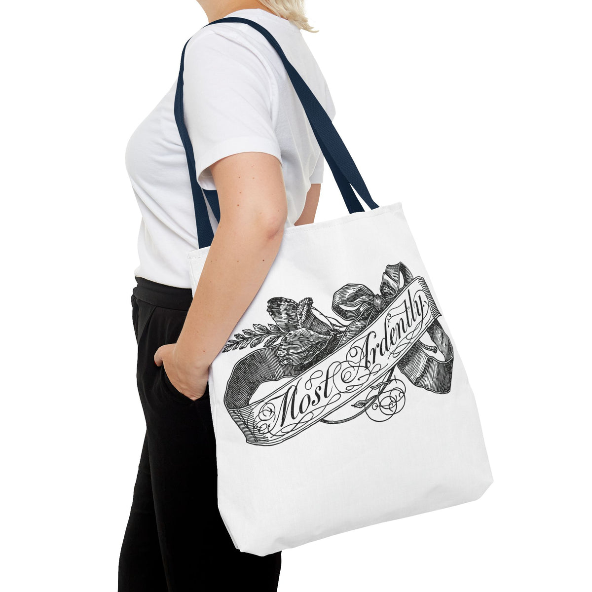 Regency Ribbon Banner Tote — Most Ardently