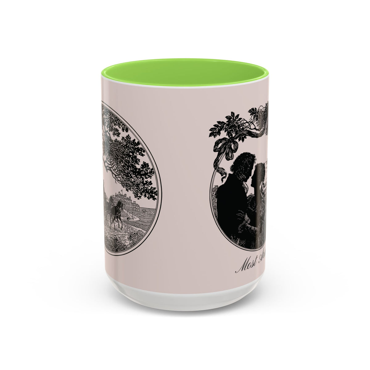 Romantic Vintage Silhouette Mug — "Most Ardently" Tea Coffee Cup (11oz/15oz)