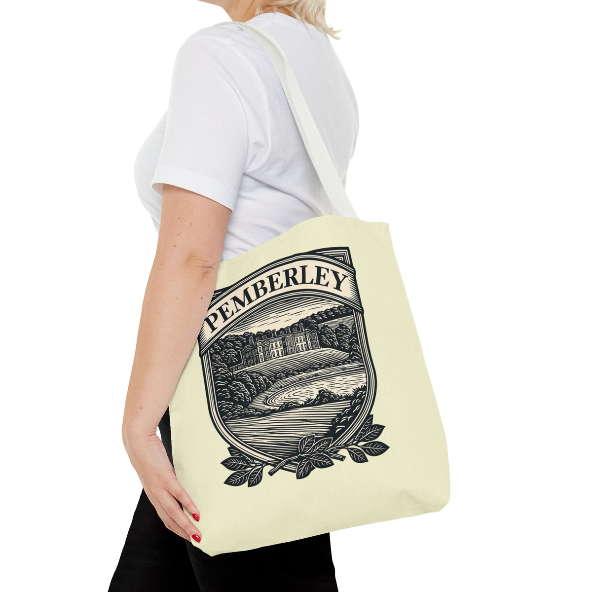 Pemberley Crest Tote Bag — Regency Manor Vintage Shield Canvas Tote