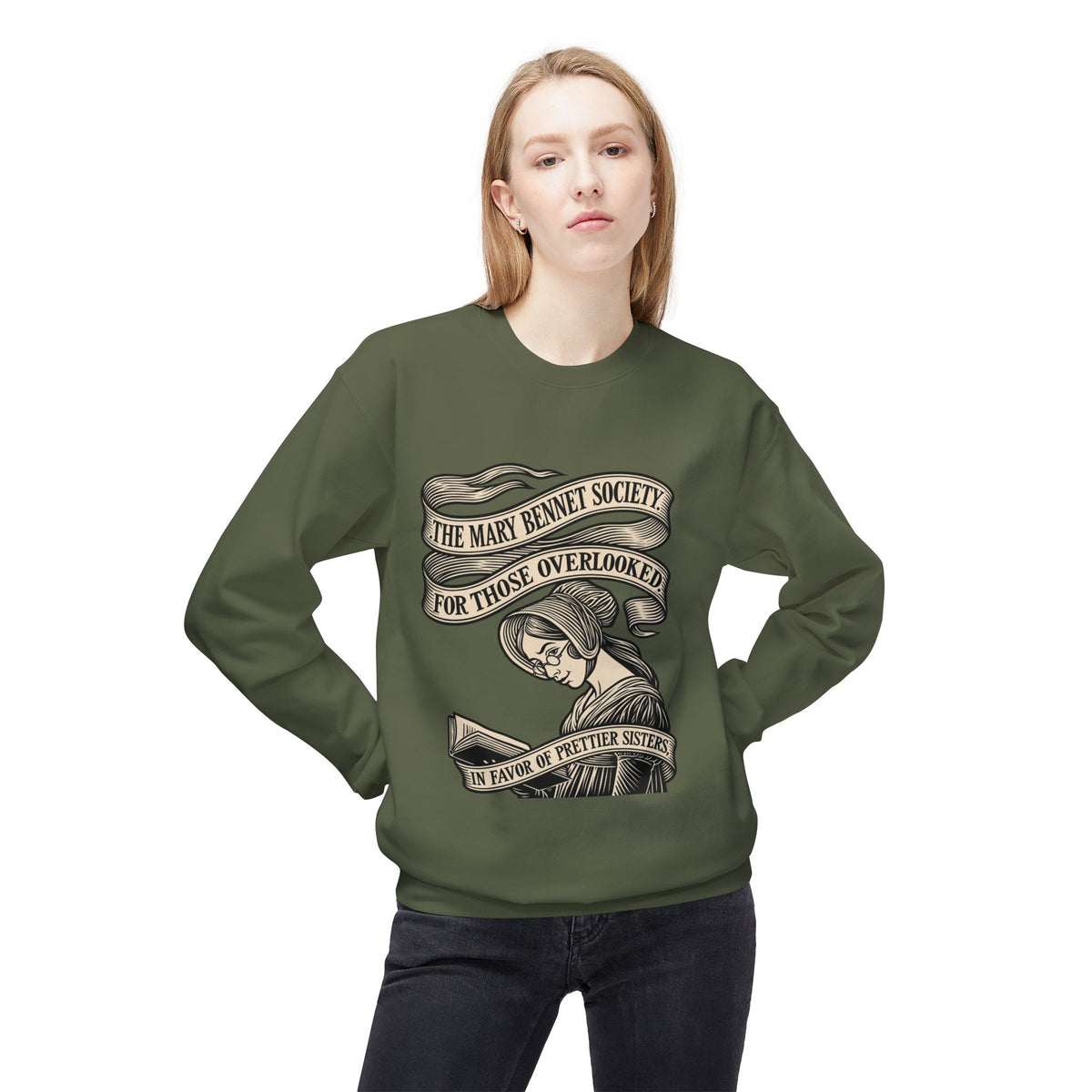 Crewneck Sweatshirt — “The Mary Bennet Society for Those Overlooked” Literary Pride Pullover