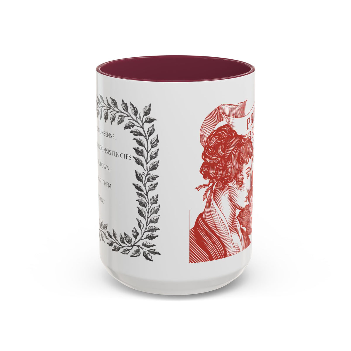 "...follies and nonsense" Elizabeth Bennet Quote  —  Pride & Prejudice Floral Mug (11oz/15oz)
