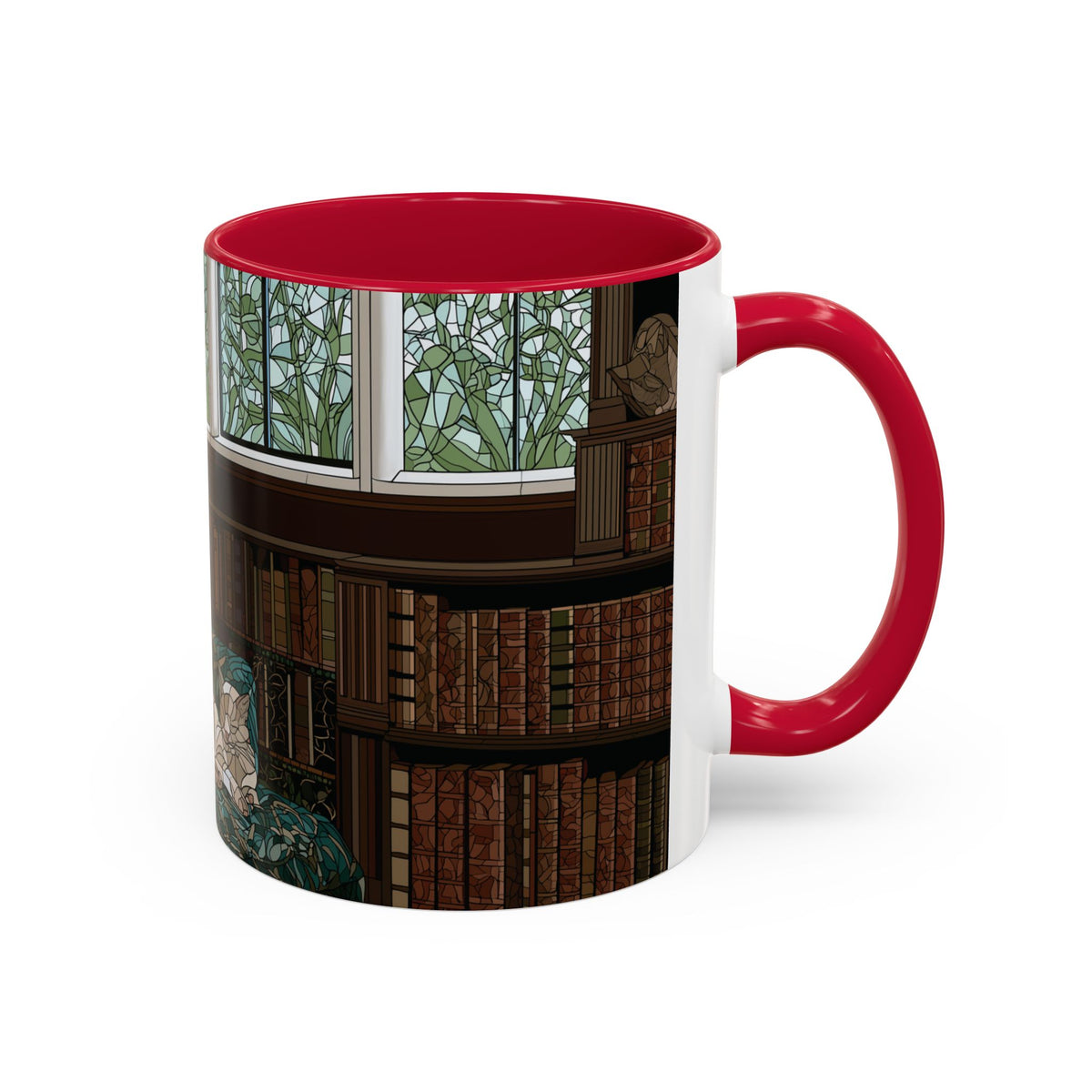 Cozy Reading Nook Cat Mug | Ceramic Coffee Cup 11oz 15oz