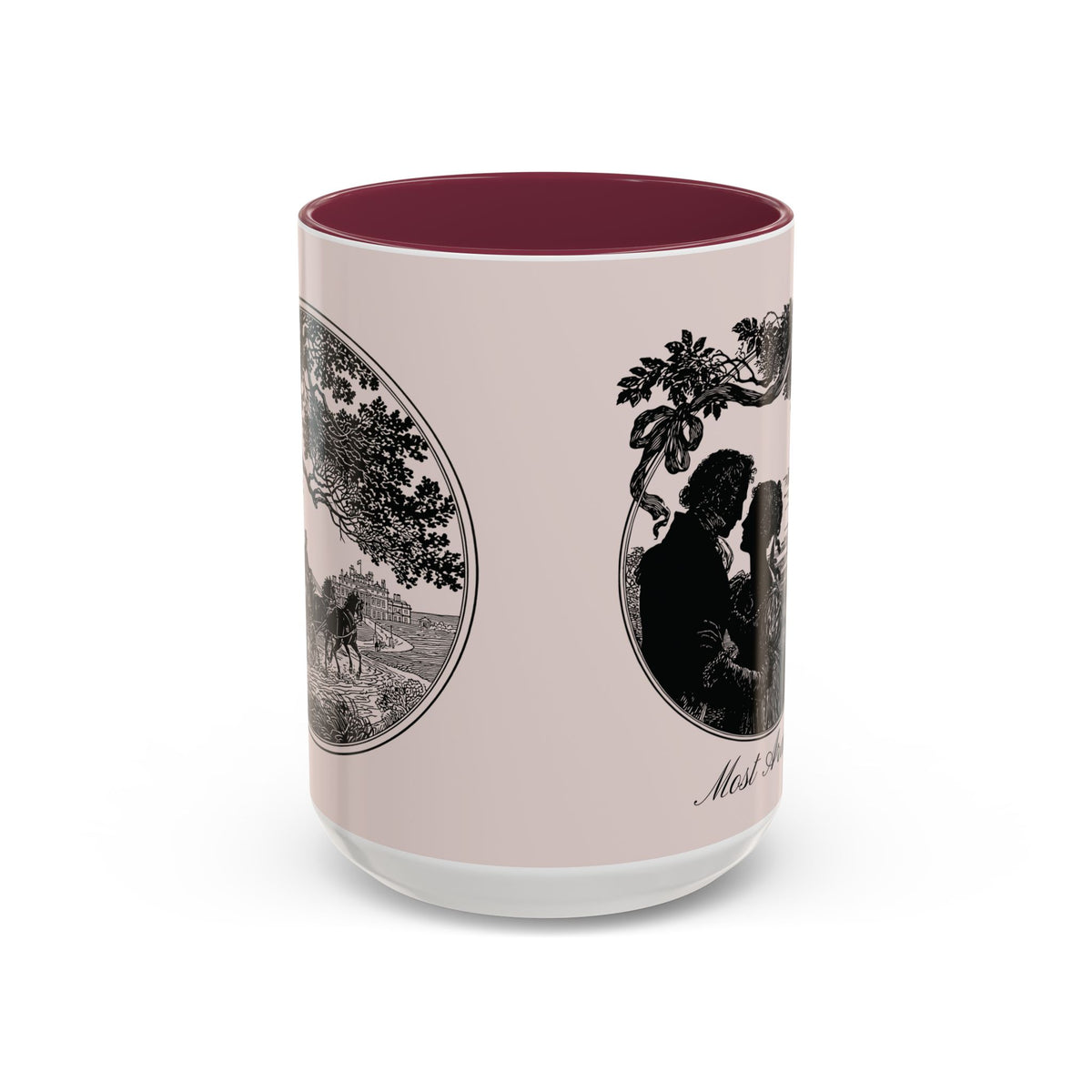 Romantic Vintage Silhouette Mug — "Most Ardently" Tea Coffee Cup (11oz/15oz)