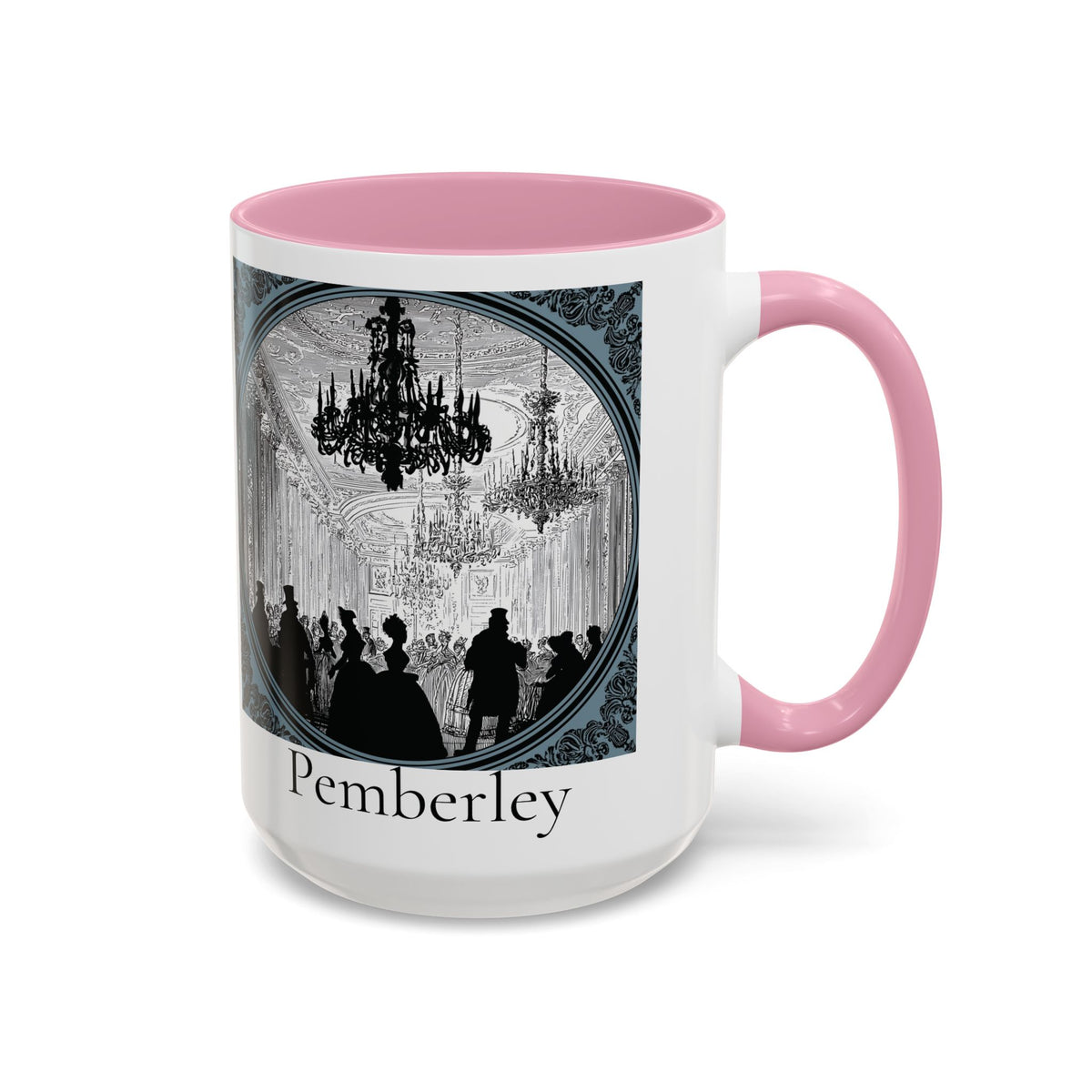 Pemberley Ballroom Illustration Mug | Color Accent Ceramic Mug