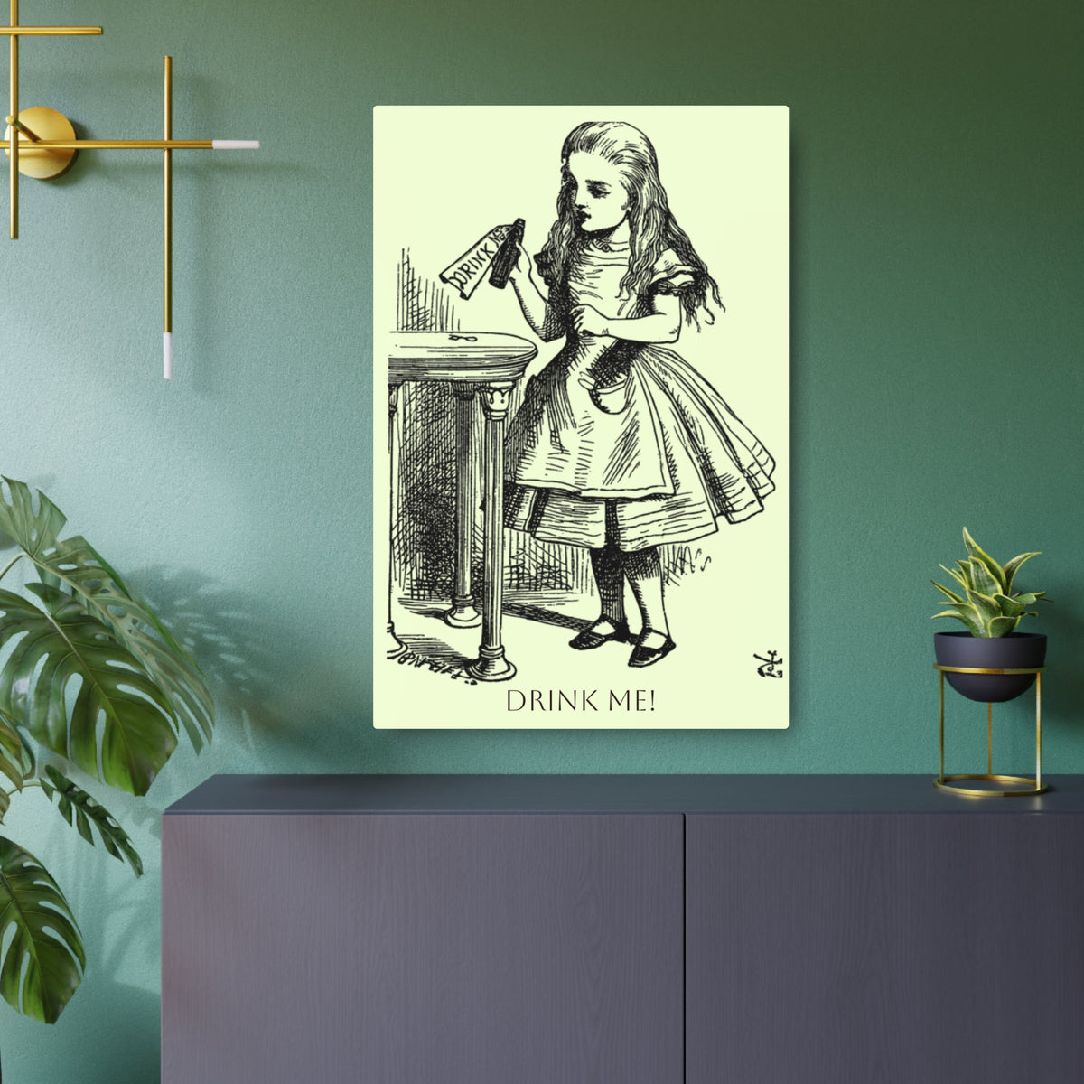 Alice in Wonderland 'Drink Me' Metal Art Sign