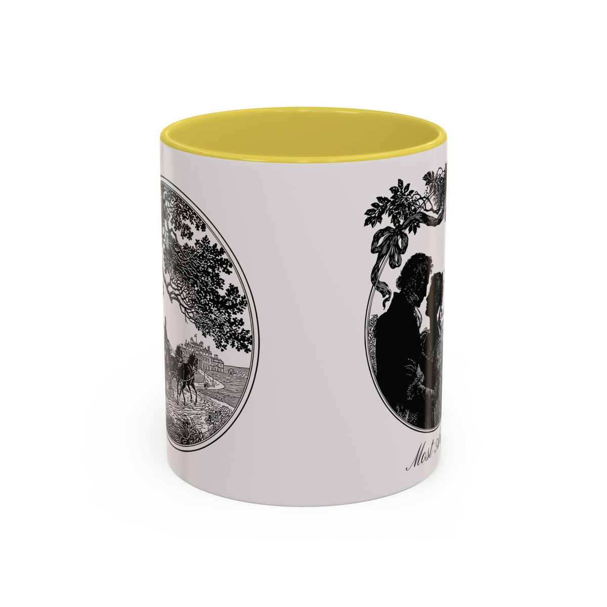 Romantic Vintage Silhouette Mug — "Most Ardently" Tea Coffee Cup (11oz/15oz)