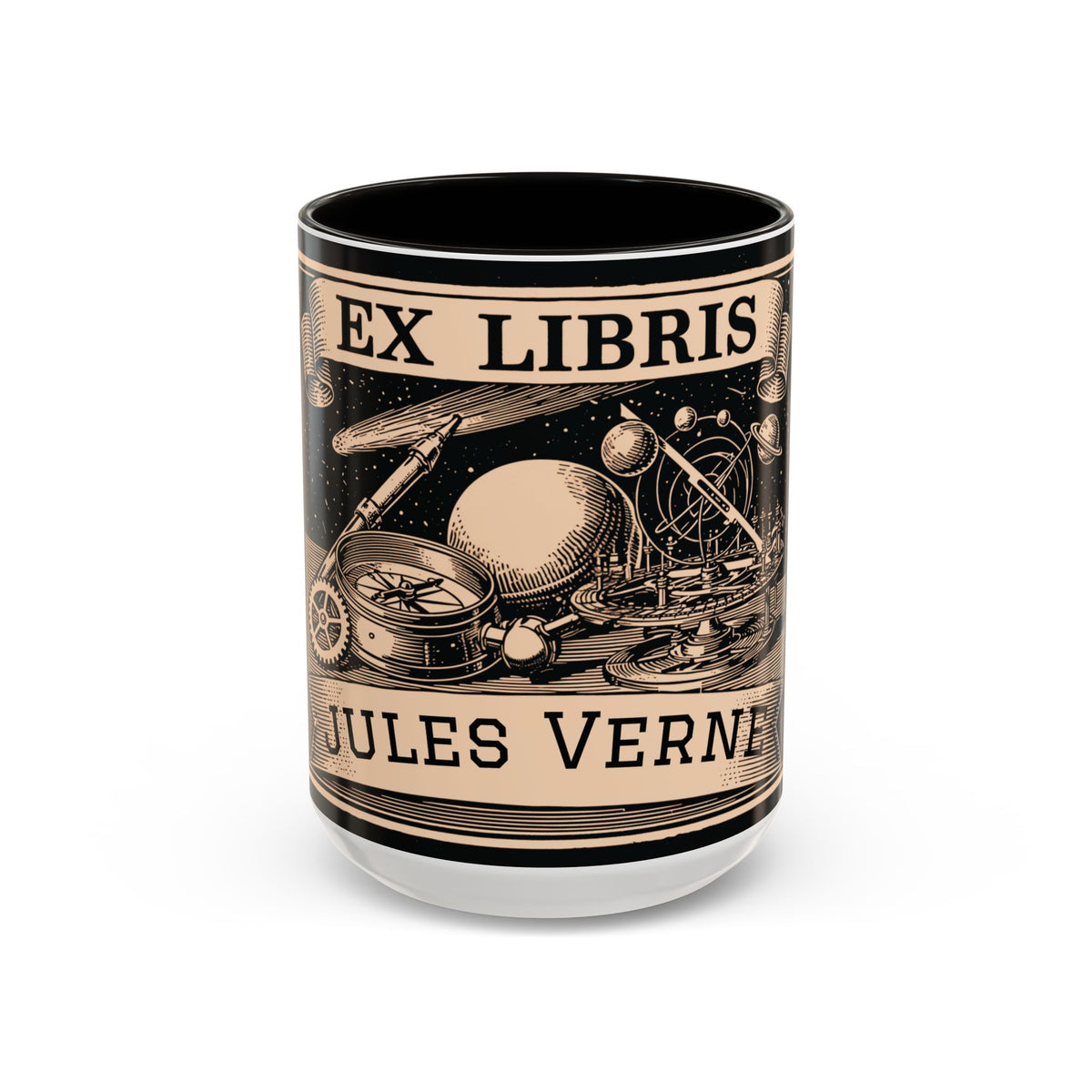 Jules Verne Ex Libris Vintage Science Fiction Coffee Mug (11oz & 15oz)