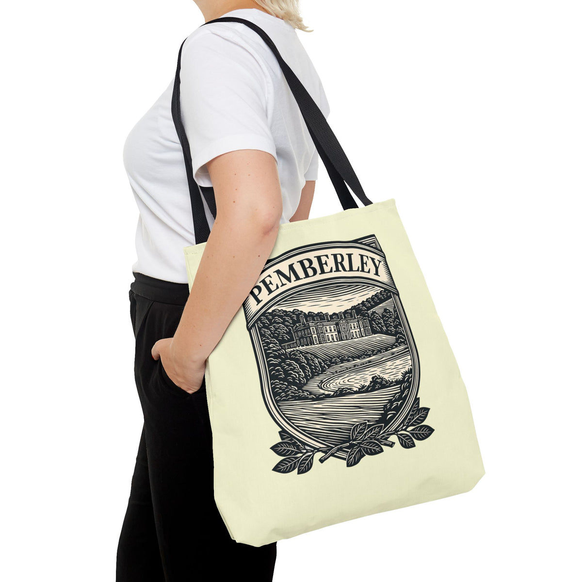 Pemberley Crest Tote Bag — Regency Manor Vintage Shield Canvas Tote