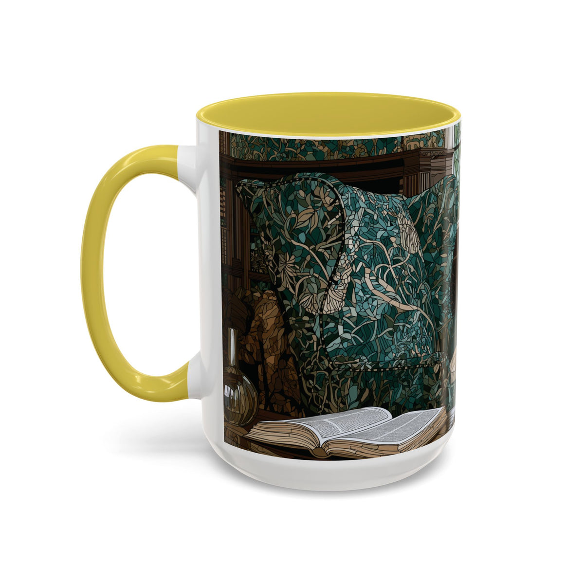 Cozy Reading Nook Cat Mug | Ceramic Coffee Cup 11oz 15oz
