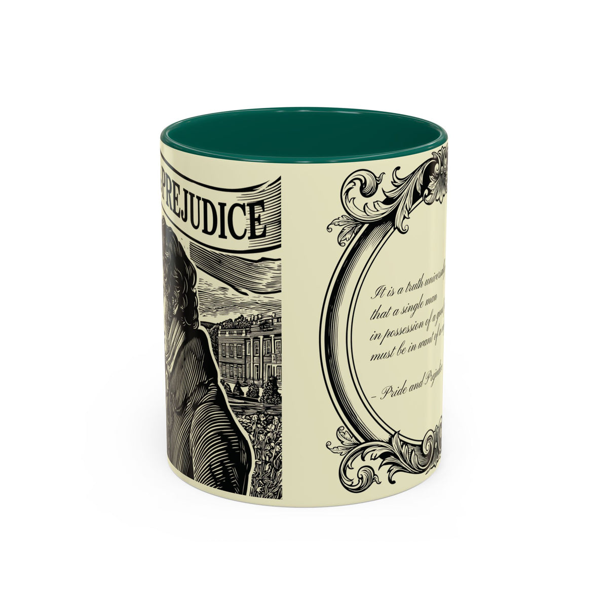 Pride and Prejudice Quote Mug — “Mr. Darcy at Pemberley” Vintage Jane Austen Coffee Cup (11oz/15oz)