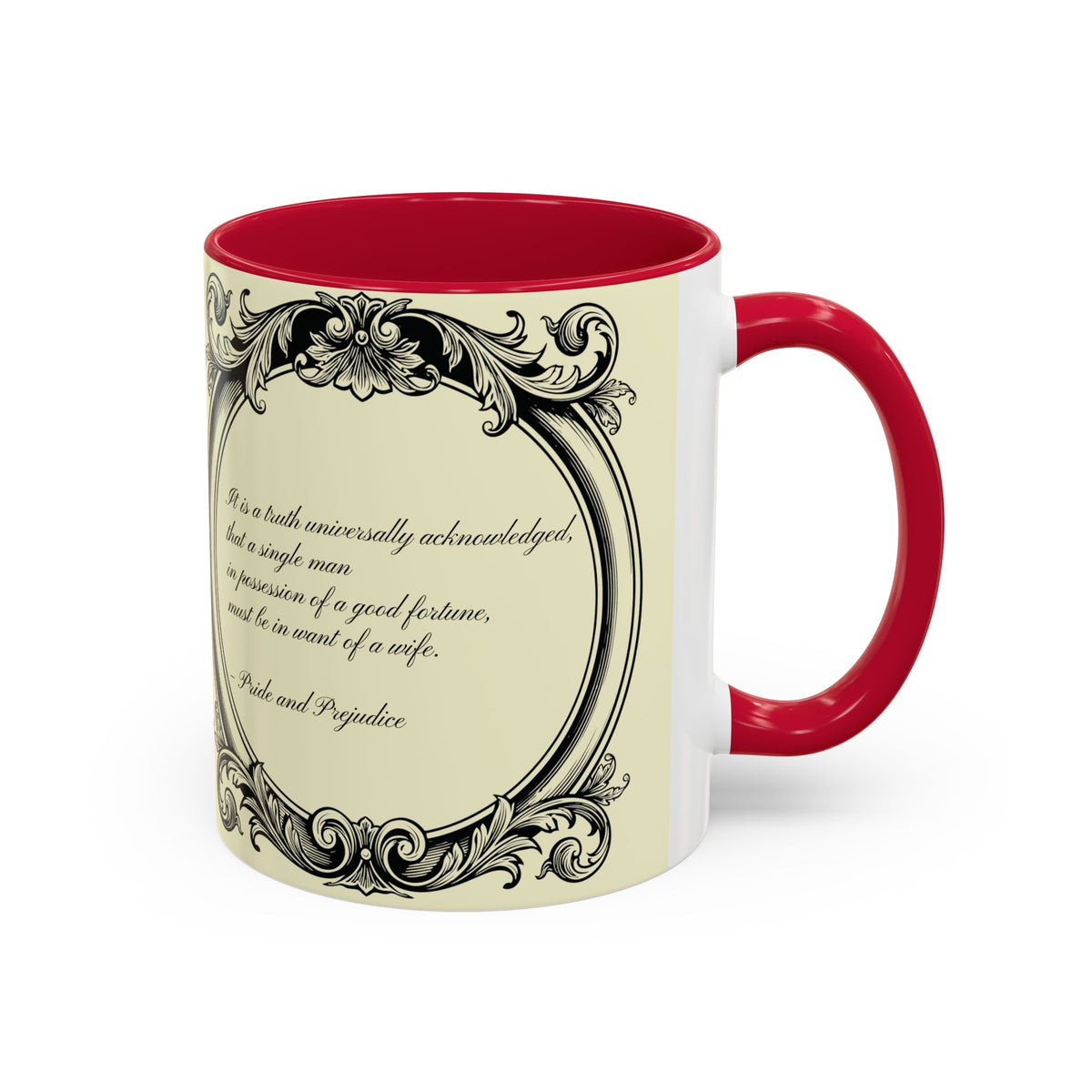 Pride and Prejudice Quote Mug — “Mr. Darcy at Pemberley” Vintage Jane Austen Coffee Cup (11oz/15oz)