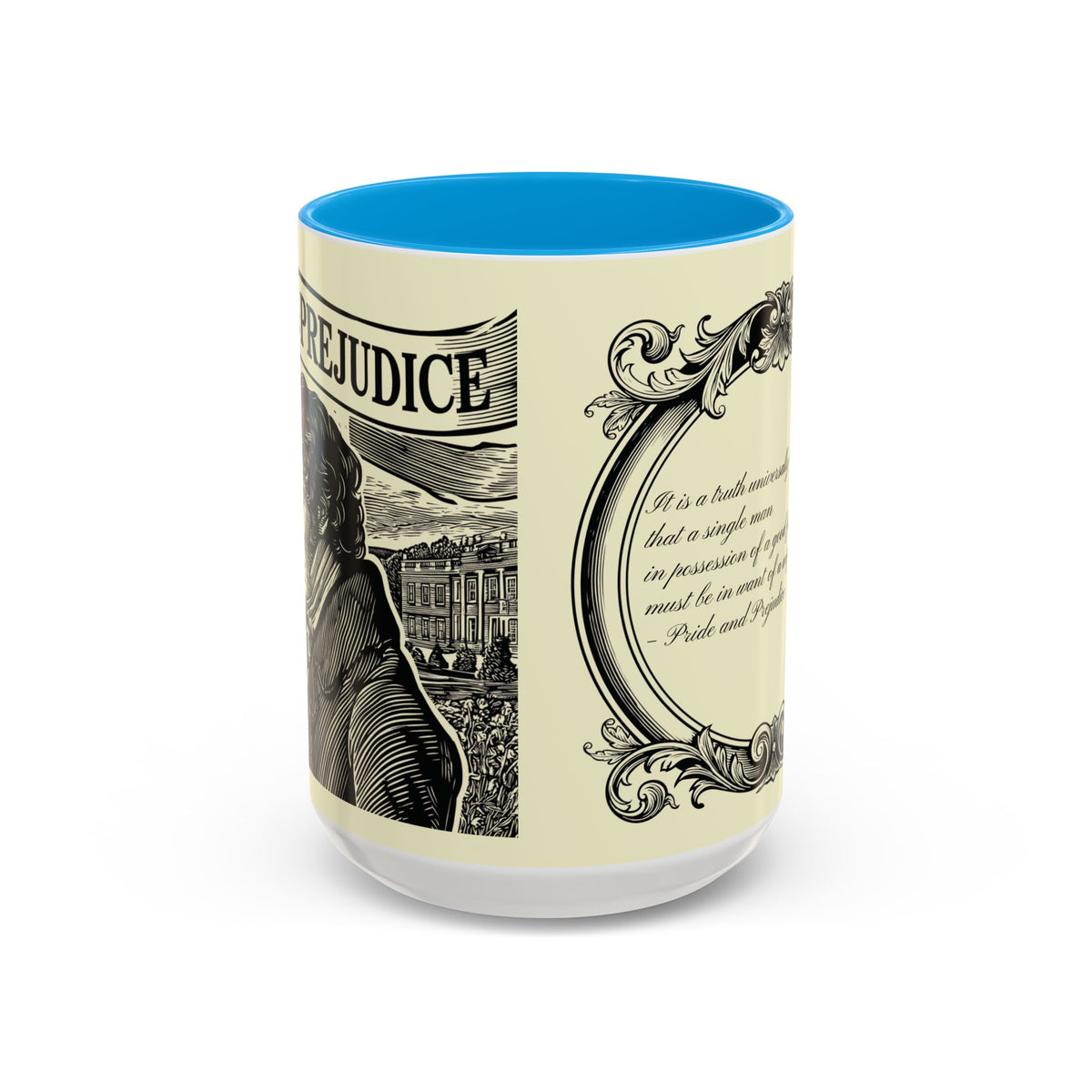 Pride and Prejudice Quote Mug — “Mr. Darcy at Pemberley” Vintage Jane Austen Coffee Cup (11oz/15oz)