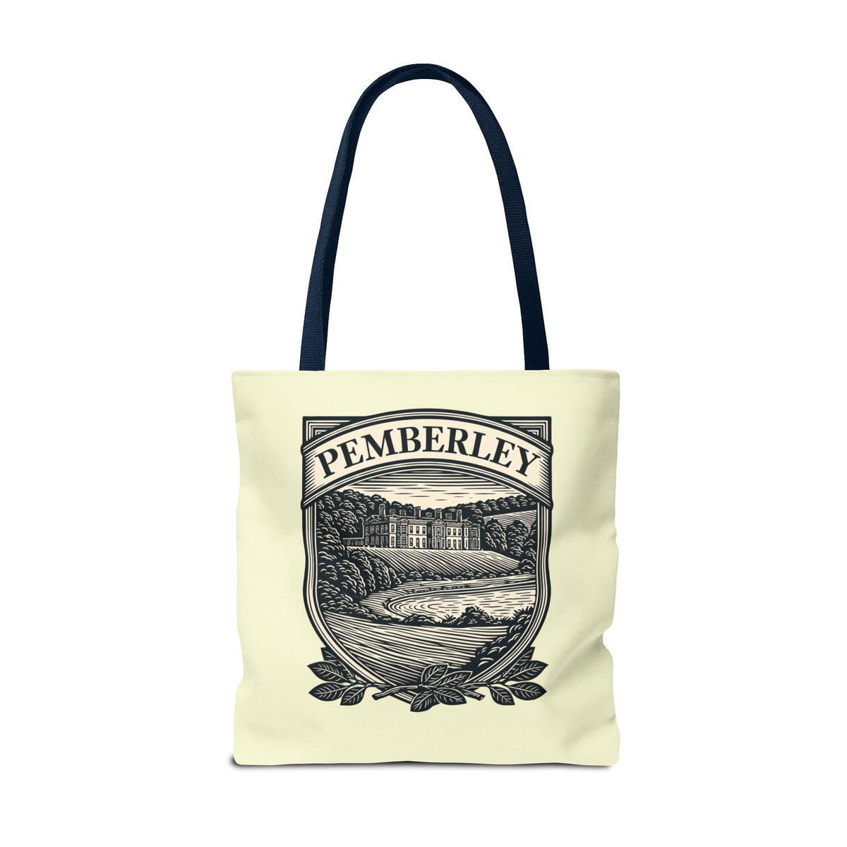 Pemberley Crest Tote Bag — Regency Manor Vintage Shield Canvas Tote